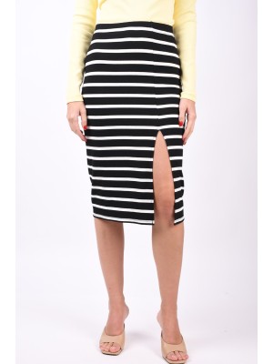 Fusta Pieces Pcjuka Black Stripes White